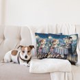 thumbnail image 4 of Ambesonne Cat Throw Pillow Cover 2 Pack, Gentleman Puppy Kitty Lady Date, 24", Night Blue Rose Apricot, 4 of 7