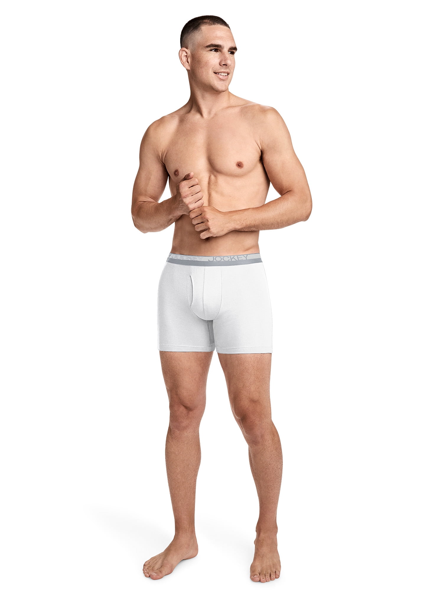 Jockey Essentials Durable 100% Cotton 6" Boxer Brief - 4 Pack