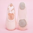 thumbnail image 4 of jianru Ballet Shoes for Girls Elastic Straps Non Slip Soft Sole Solid Color Canvas Professional Dance Shoes for Toddler Kids, 4 of 9