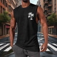thumbnail image 4 of YUGYXL Tank Track Athletic Running Vests for Man Summer Fall Boat Neck Graphic Tops Vest Mens Trendy Z Black XL, 4 of 5
