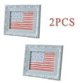 thumbnail image 2 of Vintage Floral Flag Wall Decor, 2PCS Patriotic USA Flag Hanging Sign with Distressed Wood Frame, Shabby Chic American Flag for 4th of July, Farmhouse Cottage Home Decoration, 2 of 8