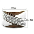 thumbnail image 2 of Womens Coffee Brown Ring Anillo Cafe Para Mujer 316L Stainless Steel with Top Grade Crystal in Clear Forli, 2 of 4