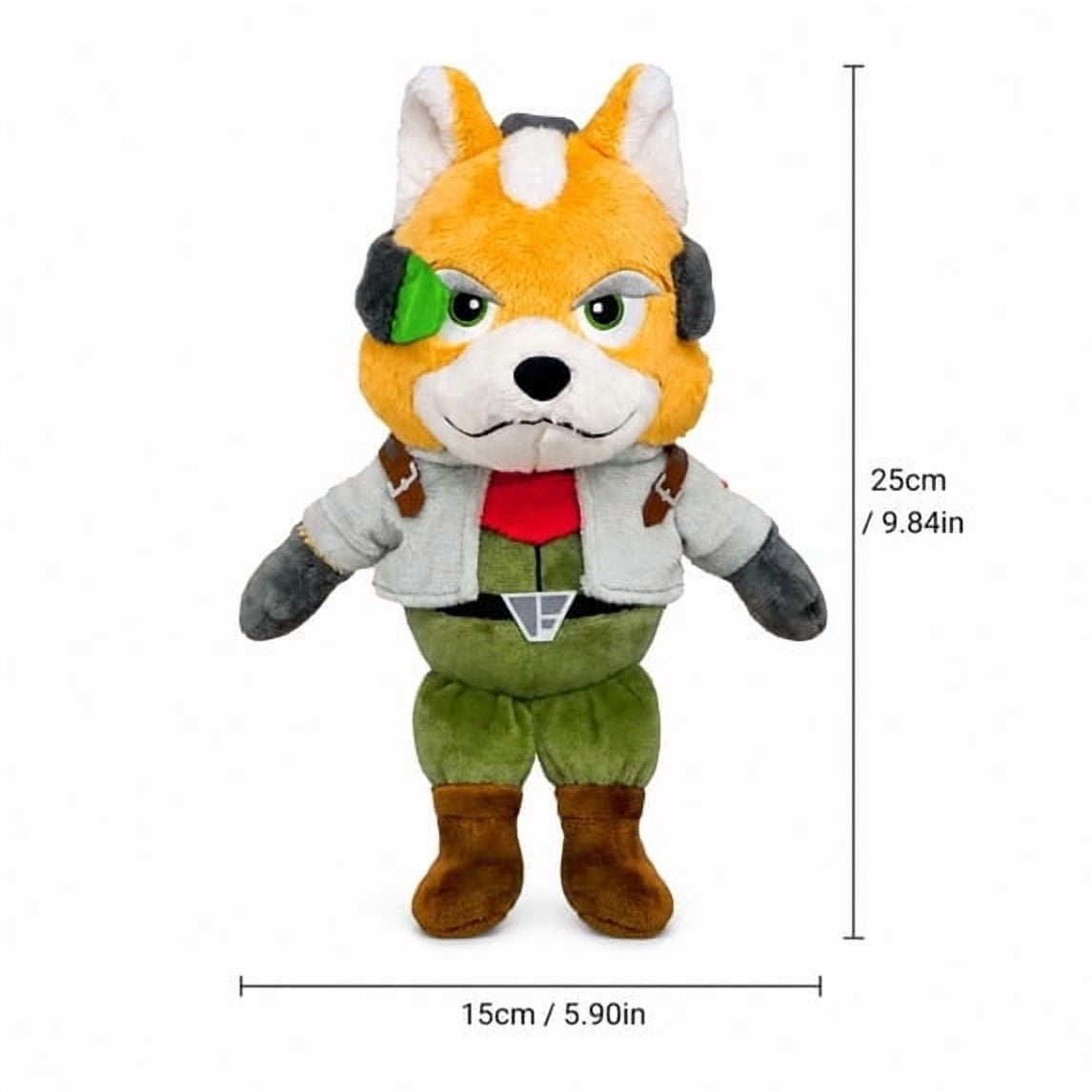 Cute Fox McCloud 10 Inch Plush Doll, Soft Space Pilot Stuffed Animal for Game Lovers & Home Decor, Star Fox Plush Character Figure (1 Pc)
