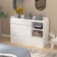 thumbnail image 4 of OXYLIFE Baby Changing Table Dresser Nursery Chest with Storage,5 Drawers&2 Shelves,White, 4 of 8