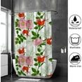 thumbnail image 4 of Coolnut Shower Curtain Set with Hooks Flowers and Leaves Polyester Waterproof Bath Curtain 60" x 72", 4 of 6