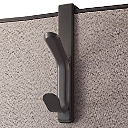Cubicle Coat Hook - Office Depot Cubicle Coat Hook, 1 3/10in.H x 4 7/10in.W x 7 7/8in.D, 100% Recycled, Charcoal, 10449