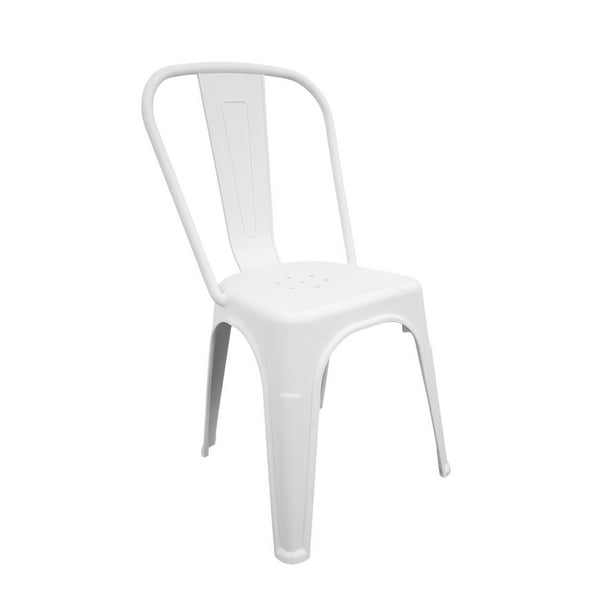 Silla de Comedor de Plastico Blanca Reforzada Ligeras Pack de 4 Sillas Bonie
