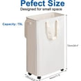thumbnail image 5 of Slim Laundry Hamper with Lid and Wheels, Small Rolling Laundry Basket with Handle for Small Spaces, Tall Dirty Clothes Hampers for Dorm, Bathroom and Bedroom, 75L, Beige, 5 of 7