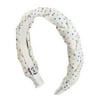 The Home Edit Braided Satin Headband, Rainbow Polka Dot