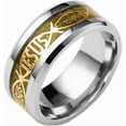 thumbnail image 2 of 8mm Stainless Steel Jesus Fish Style Christian Religious Wedding Band Ring, 2 of 2