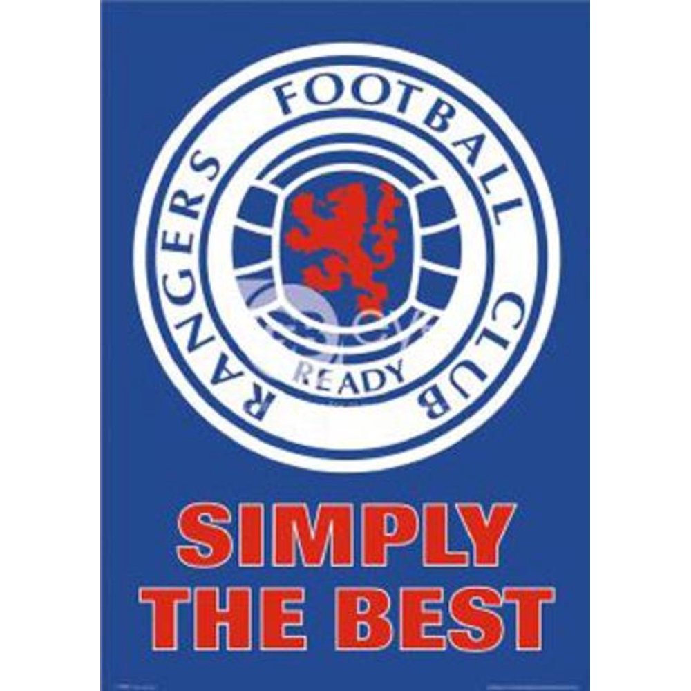 Rangers Football Club Crest Soccer Sports Poster 24x36 inch inch