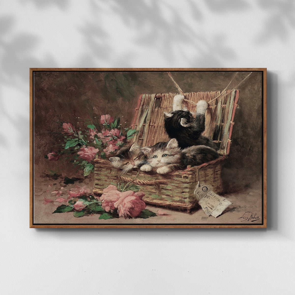 Vintage Landscape-CCCXC By Wexford Home Framed in Walnut Wood Gallery Wrapped Canvas 25 in. x 37 in.