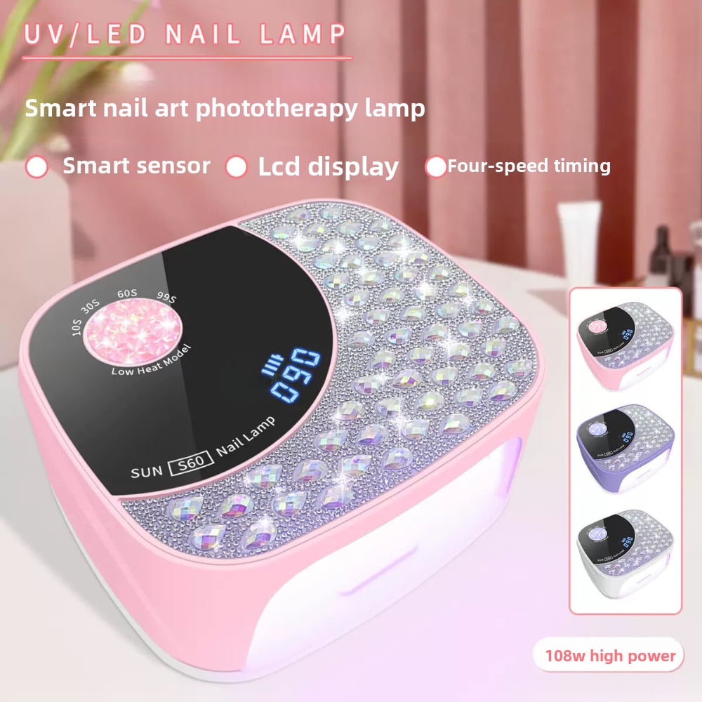 Professional Adjustable Nail Lamp - High Power LED UV Nail Dryer for Gel Polish, 6-Level Dimmer with Sensor, Fast Curing Manicure Machine for Beginners & Home Use
