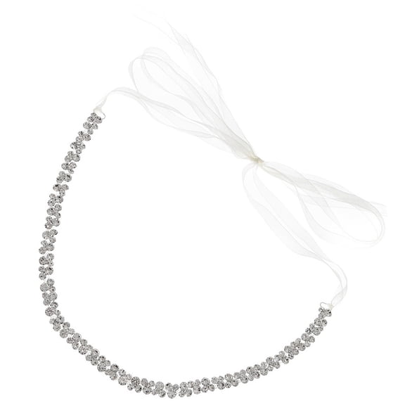 FELTECHELECTR Belt for Dress 1Pcs Rhinestone Belt Silver with Rectangular Shape for Women 47x0.39in