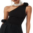 thumbnail image 3 of Women One Shoulder Backless Crop Top Sleeveless Strappy Open Back Cami Tank Tops, 3 of 6