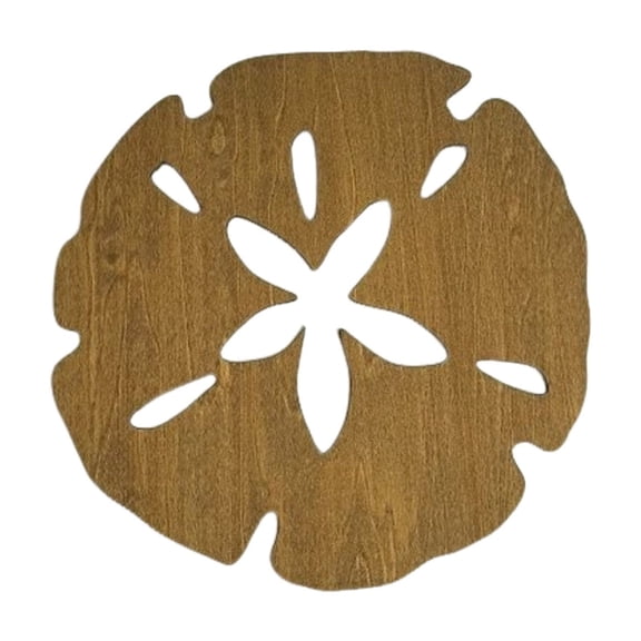 Wooden Sand Dollar Wall Decoration Brown Large 14 Inch Round Coastal Beach Theme Art for Living Room Bedroom Home Decor