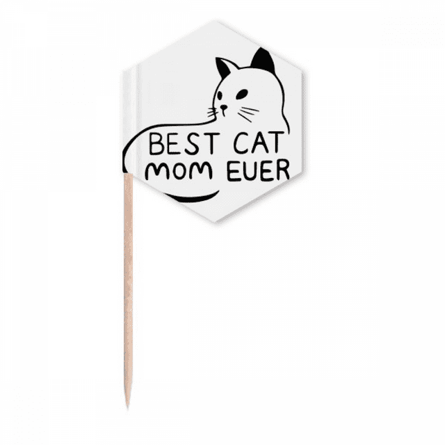 Meilleure Maman de Chat Citation Design DIY Cure-Dents Drapeaux Pics à Cupcakes Fête Célébration