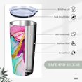thumbnail image 3 of Abstract Marble Waves Tumbler Stainless Steel Insulated Tumblers with Lid Straw Reusable Marbling Stone Coffee Travel Mug Drinking Wine Smoothie Cups Birthday Gifts for Women 20 Oz, 3 of 6