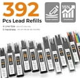 thumbnail image 4 of STAGEEK 25PCS Art Mechanical Pencil Set, 3PCS Metal lead pencil 0.5, 0.7, 0.9, 2PCS 2mm Drawing Pencil (HB 2H 2B 4B Color) with 392PCS Graphite Leads, Eraser with Case for Drafting Writing Black, 4 of 7