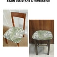 thumbnail image 5 of Dining Room Chair Seat Covers, Vintage Green Leaves Summer Tropical Plants Illustration Removable Stretch Chair Seat Cushion Slipcovers Protector for Holiday Party Festival Decoration, Set of 4, 5 of 6