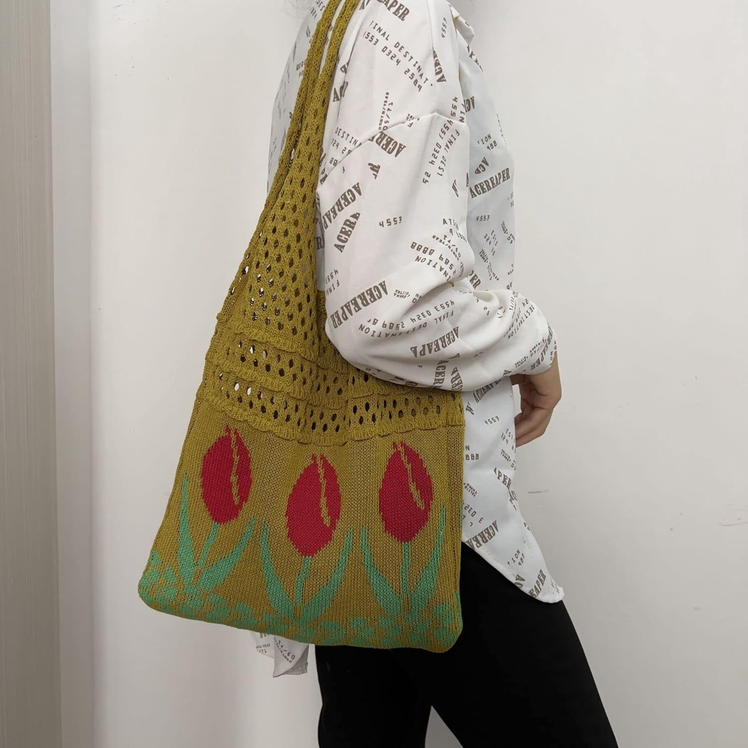 Kukuzhu Fairy Tote Bag Aesthetic Tote Bag Y2k Bag Tote Bag Aesthetic Y2k Crochet Tote Bag Aesthetic