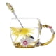 thumbnail image 1 of Evecase - Juego de taza de café de cristal transparente sin plomo con diseño de mariposa esmaltada y cuchara de acero, regalo personalizado para mujer, esposa, mamá, niña, profesora, amiga, cumpleaños, madre, día de San Valentín (azul) Ormromra XSD-890-3, 1 of 5