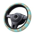 thumbnail image 2 of Saiise World Travel Line Icons Map Pattern Elastic Steering Wheel Cover Thick Neoprene Non-Slip Grip for Cars SUVs Trucks ATV Universal Fit, 2 of 6