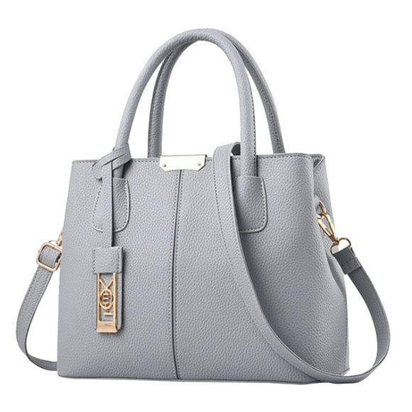 Bmisegm Fashion Handbag Simple Bag Large Capacity One Shoulder Women Bag Work Tote Grey One Size