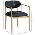 thumbnail image 4 of Meridian Furniture Riccio Black Vegan Leather Upholstered Dining Arm Chair, Set of 2, 4 of 12