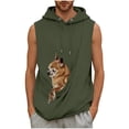 thumbnail image 3 of Xcmzpl Men's Carrier Hoodie Sleeveless Big Pet Pouch Sweatshirt Puppy Kitten Holder Carrier Pullover Top Kangaroo Pocket Sweat Shirts for Men, 3 of 6