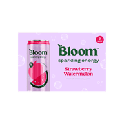 Bloom Nutrition Sparkling Energy Drink, Strawberry Watermelon, 12 fl oz Cans, 6 Pack