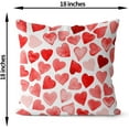 thumbnail image 6 of Valentines Day Pillow Covers 18x18 Set of 2 Red Love Heart Decorative Valentines Throw Pillows Mother''s Day Anniversary Decor Pillowcase Valentines Decor Outdoor Cushion Case for Sofa Couch, 6 of 6