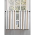 thumbnail image 3 of Brown Grey Stripe Kitchen Curtains 54 Inches length, Modern Farmhouse Vertical Striped Window Treatment Curtain Drapes, Decorative Window Curtains for Bedroom Cafe, 52"x54", 2 Panels, 3 of 7