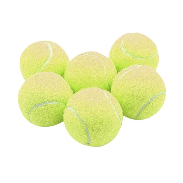 Almencla 6 Pcs Balles de Tennis 2,52 Pouces Dia Résistantes à l'Usure pour Sports de Raquette Intérieur Extérieur Jaune