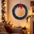 thumbnail image 5 of Frosted Tinsel Christmas Wreath with Snowy Tips for Window Door Decor, 5 of 6