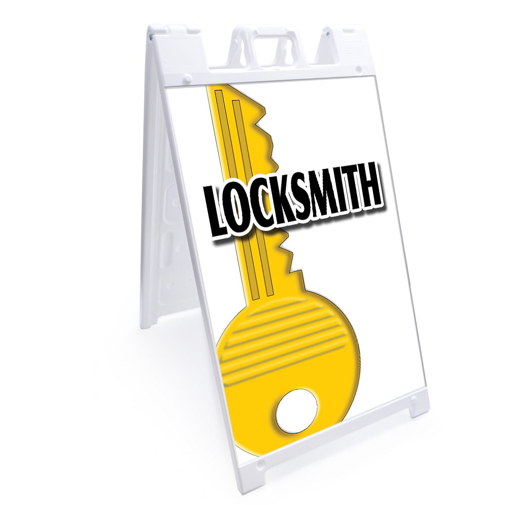 Keys Cut Here Swinging Pavement Sign Outdoor Shop A-Board Locksmiths Locksmith 