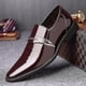 thumbnail image 2 of ZHAOCHENG Zapatos de vestir de cuero para hombre, sin cordones, de charol, informales, Oxford, con purpurina, puntiagudos, 2 of 3