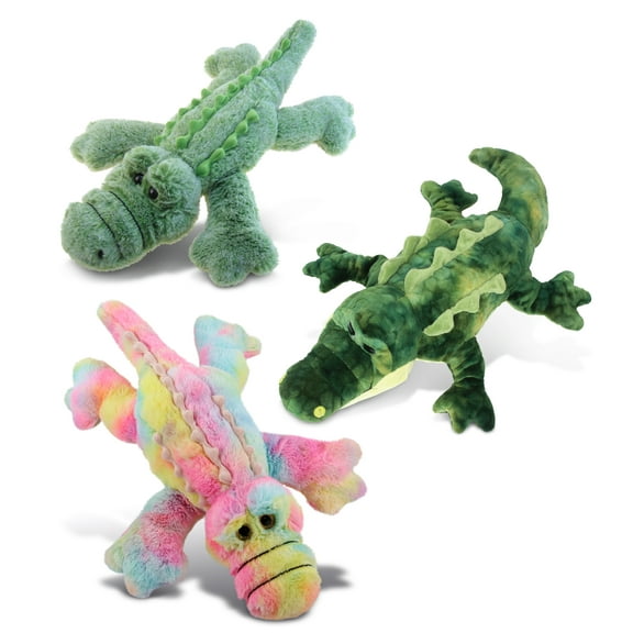 DolliBu Plush Alligator Stuffed Toys - Soft Huggable Alligator Plush Kit, Adorable Creature Plush toys, Cute Alligator Cuddle Gifts, Super Soft Plush Doll Wildlife Toys for Kids and Adults - 3 Pack