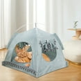 thumbnail image 5 of Lilixerw Cat House for Indoor Cats - Large Cat Cave for Pet Cat House with Fluffy Ball Hanging and Scratch Pad,14.1 x 14.1 x 14.5 inch, 5 of 6