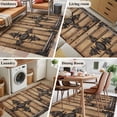 thumbnail image 5 of Farmhouse Brown Area Rug 3x5 FT, Non Slip Entryway Bedside Carpet, Rustic Wooden Historical Barn Door Plank Washable Soft Floor Carpet Indoor Mat Non-Shedding Throw Rugs for Dorm Kitchen Home Office, 5 of 8