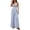 Blue Jumpsuits for Women, variant on Womens Stripe Spaghetti Strap V Neck Cutout Back Smocked Jumpsuit Wide Leg Floor Length Pants with Hidden Pockets for Beach Outings Casual Brunch Pink S
