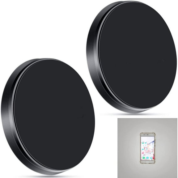 Pack of 2 Phone Magnet Wall Mounted, Large Size Magnetic Phone Attachment Sticker Universal Cellphone Wall Mount Compatible for Apple/Huawei/LG/Samsung Smartphones