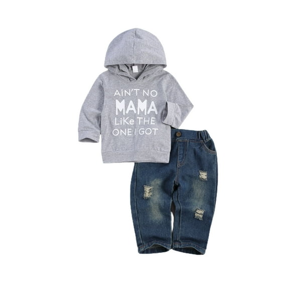 Toddler Baby Boy Outfits Hoodie Sweatshirts Jeans Clothes Set Fall Winter 6 9 12 18 24 Months