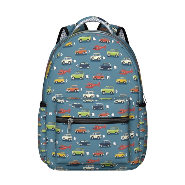 Student Construction Tractor Backpack Cartoon Firefighter Truck Design, Adjustable Strap School Bag, Wear-Resistant and Perfect for Outdoor and School Use