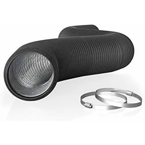 Flexible 4-Inch Aluminum Ducting, Heavy-Duty Four-Layer Protection, 8-Feet Long for Heating Cooling Ventilation and Exhaust