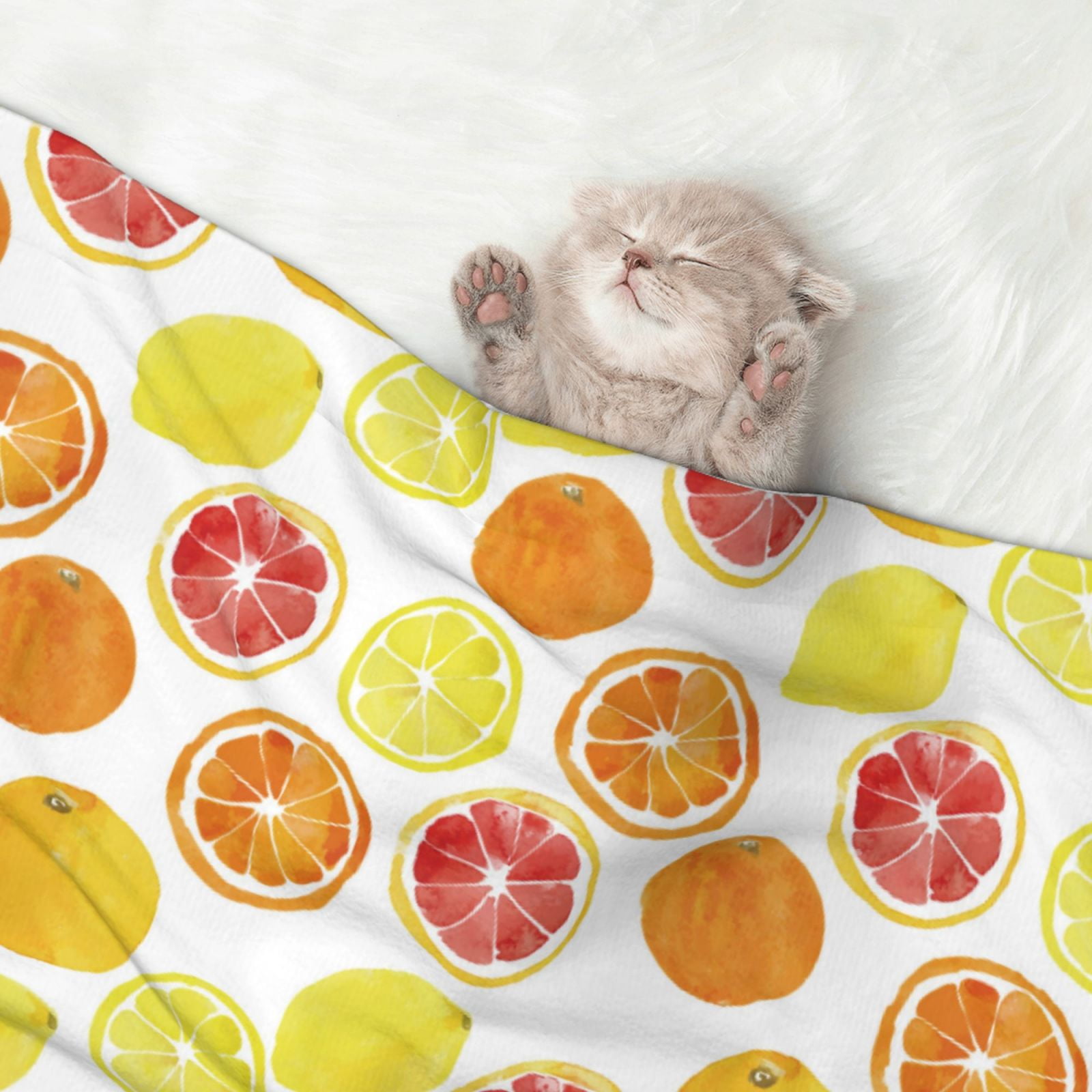 Naloa Lemon Orange Dog Blanket, 3 Sizes Cat Blanket for Indoor Cats Large Medium Small Dog Gifts-