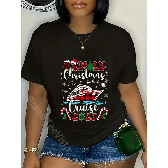 Family Christmas Cruise 2025 Matching Family Cruise Holiday T-Shirt