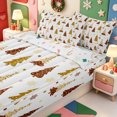 thumbnail image 3 of Manfei Farmhouse Christmas Reindeer Zipper Queen Comforter Set with Fitted Sheet and 2 Pillowcases,Winter Holiday Zipper Bedding Set,Xmas Reversible,4 Pieces, 3 of 7