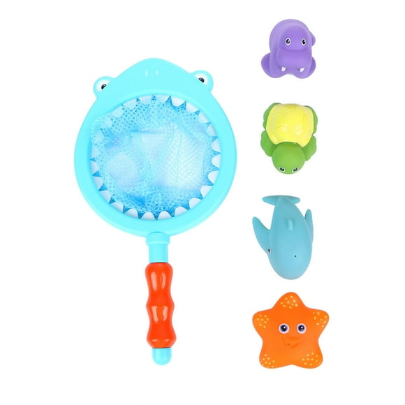 MasteelfCA 5pcs A Set Baby Fishing Shark Floating Discoloration Toy Bath Time Toys Bathtub Toys Funny Water Spray Toy
