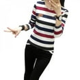 thumbnail image 3 of New Female T-shirt Striped Long Sleeve Cotton Slim Round Collar Shirt Casual Wild Women Tops, 3 of 5